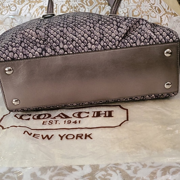 Coach Carryall Satchel Handbag Gunmetal - Picture 4 of 8